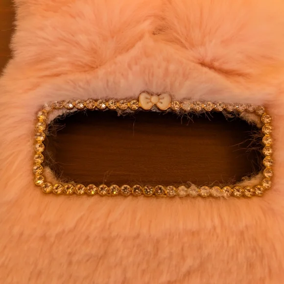 Furry Bunny Ear Phone Case with Rhinestones Pixel 9 Pro/Pixel 9 - Picture 2 of 3